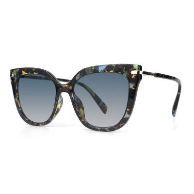 P10711 multi-color tortoiseshell (blue havana) cat eye pc/tr90 sunglasses