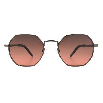 M10962 black geometric metal sunglasses