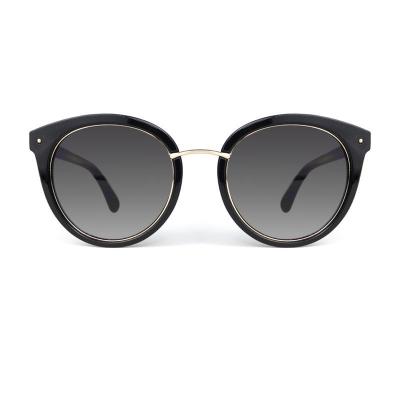 P10695 black round pc/tr90 sunglasses