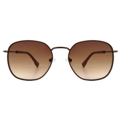M10966 brown round metal sunglasses