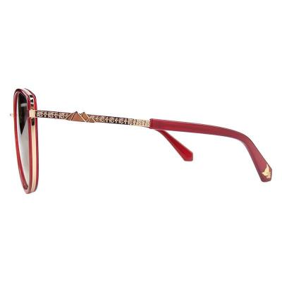 M10970 red cat eye metal sunglasses