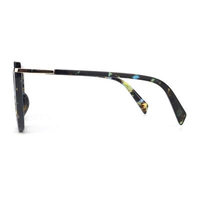 P10711 multi-color tortoiseshell (blue havana) cat eye pc/tr90 sunglasses