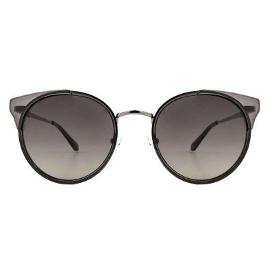 M10972 black round metal sunglasses