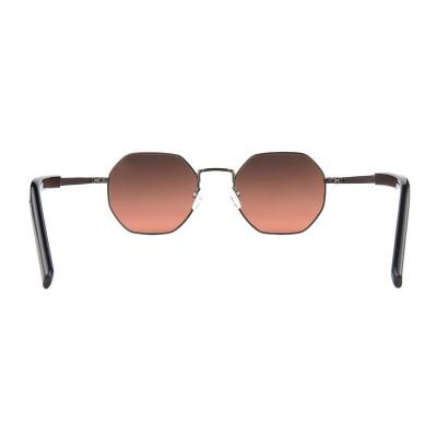 M10962 black geometric metal sunglasses