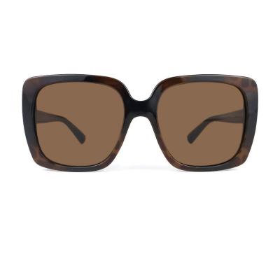 P10696 tortoiseshell / havana brown square pc/tr90 sunglasses