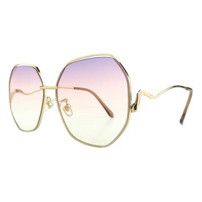 M10973 gold geometric metal sunglasses