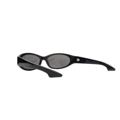 A11094 black oval acetate sunglasses