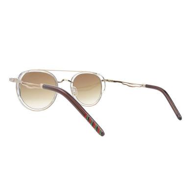 M10971 gold round metal sunglasses