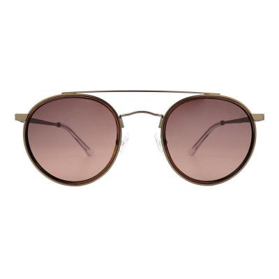 M10967 bronze round metal sunglasses