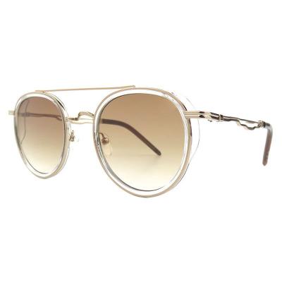 M10971 gold round metal sunglasses