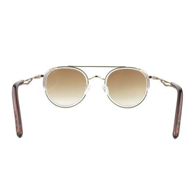 M10971 gold round metal sunglasses