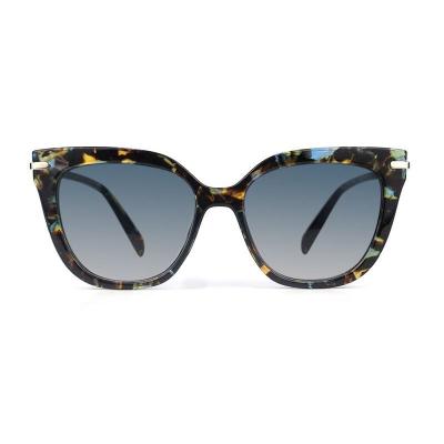 P10711 multi-color tortoiseshell (blue havana) cat eye pc/tr90 sunglasses