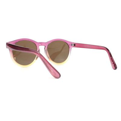 P10705 pink to yellow gradient round pc/tr90 sunglasses