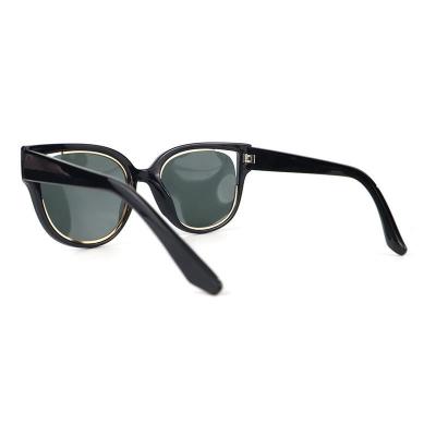 P10694 black with gold trim cat eye pc/tr90 sunglasses