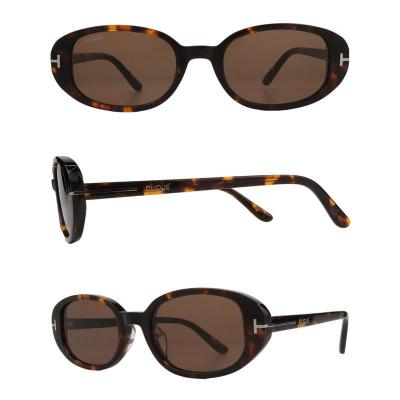A11086 black oval acetate sunglasses