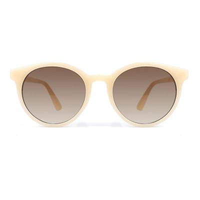 P10702 cream/off-white/ivory round pc/tr90 sunglasses