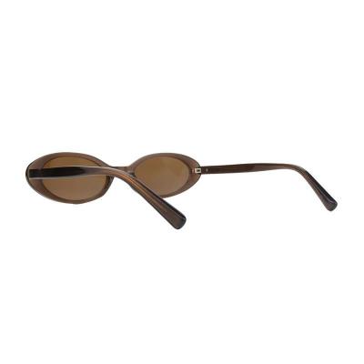 A11093 crystal brown oval acetate sunglasses