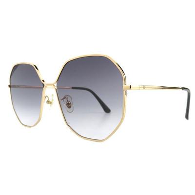 M10974 gold geometric metal sunglasses