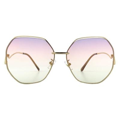 M10973 gold geometric metal sunglasses