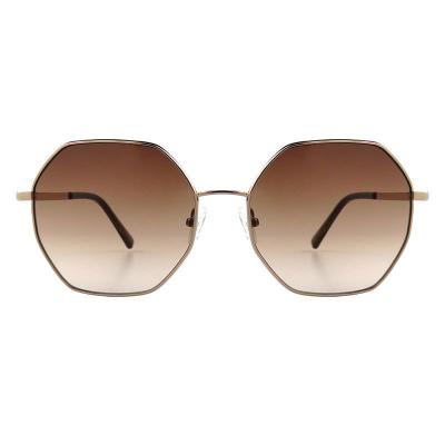 M10965 gold geometric metal sunglasses