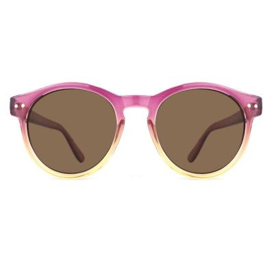 P10705 pink to yellow gradient round pc/tr90 sunglasses