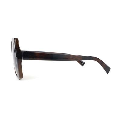 P10696 tortoiseshell / havana brown square pc/tr90 sunglasses