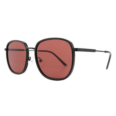 M10968 black round metal sunglasses