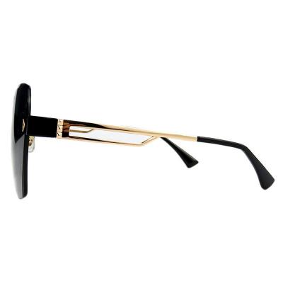 M10994 black/gold geometric metal sunglasses