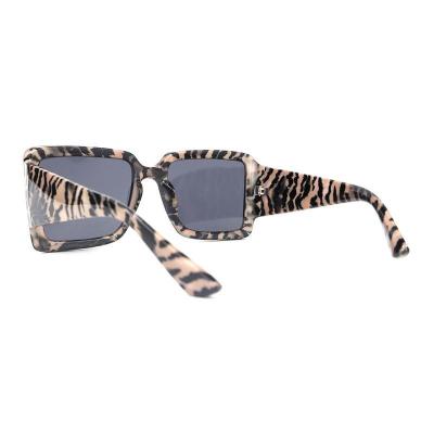 P10728 animal print (zebra/tiger pattern: cream/beige with black stripes) square pc/tr90 sunglasses