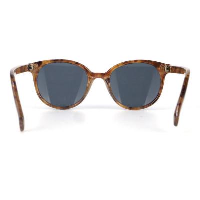 P10735 tortoiseshell / havana (amber-brown mottled) round pc/tr90 sunglasses