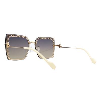 M10990 crystal/gold/black square metal sunglasses