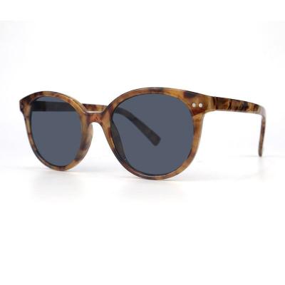 P10735 tortoiseshell / havana (amber-brown mottled) round pc/tr90 sunglasses