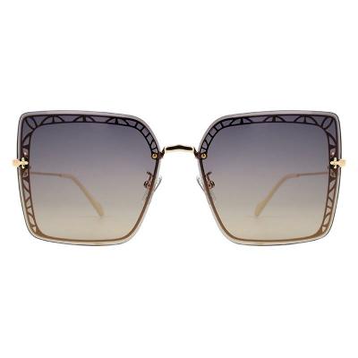 M10990 crystal/gold/black square metal sunglasses