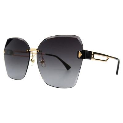 M10994 black/gold geometric metal sunglasses
