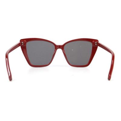 P10722 burgundy red with sky blue accent cat eye pc/tr90 sunglasses
