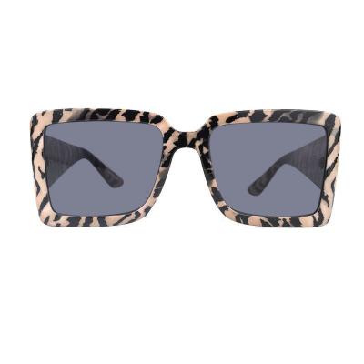 P10728 animal print (zebra/tiger pattern: cream/beige with black stripes) square pc/tr90 sunglasses