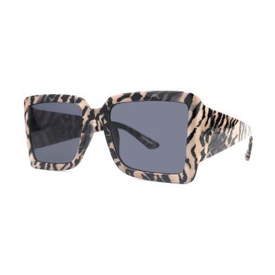 P10728 animal print (zebra/tiger pattern: cream/beige with black stripes) square pc/tr90 sunglasses