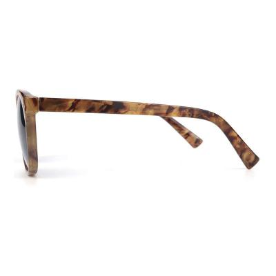 P10735 tortoiseshell / havana (amber-brown mottled) round pc/tr90 sunglasses