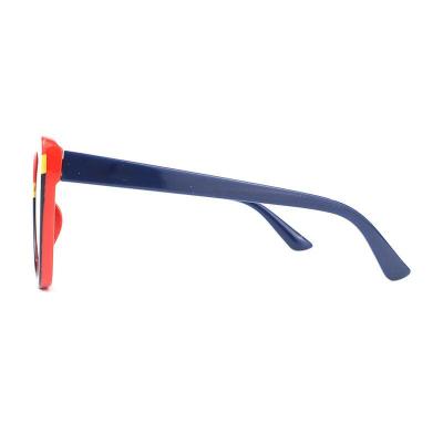 P10723 multi-color (red, yellow, navy blue with white star accents) cat eye pc/tr90 sunglasses