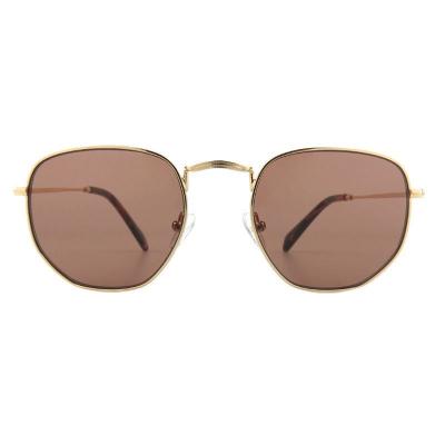 M10985 gold geometric metal sunglasses