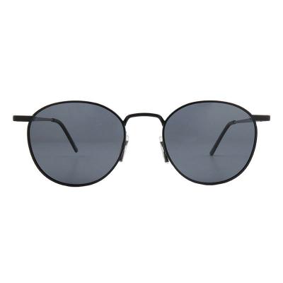 M11002 black round metal sunglasses