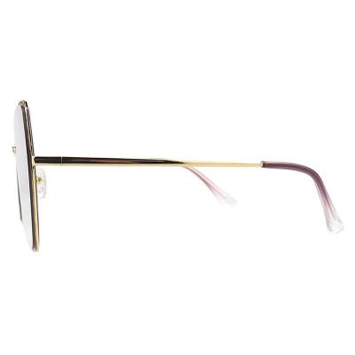 M10978 gold geometric metal sunglasses
