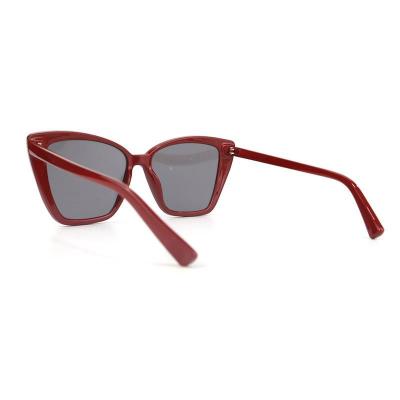 P10722 burgundy red with sky blue accent cat eye pc/tr90 sunglasses