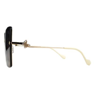 M10990 crystal/gold/black square metal sunglasses