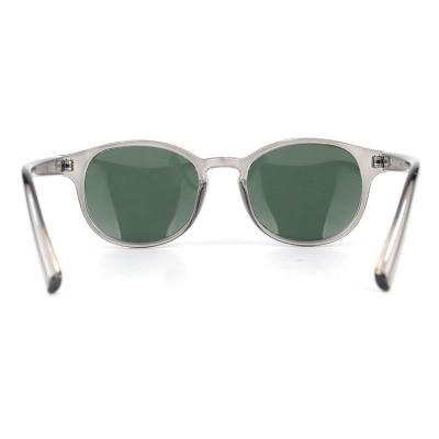 P10716 smoke gray / transparent gray round pc/tr90 sunglasses