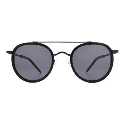 M11003 black round metal sunglasses