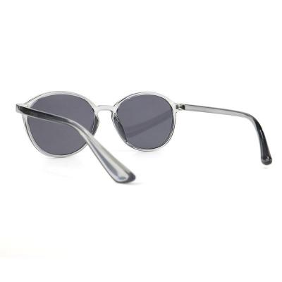 P10718 translucent gray / smoke crystal round pc/tr90 sunglasses