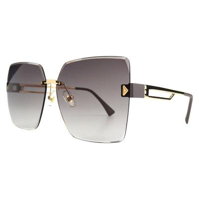 M10991 gold/black geometric metal sunglasses