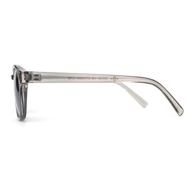 P10716 smoke gray / transparent gray round pc/tr90 sunglasses