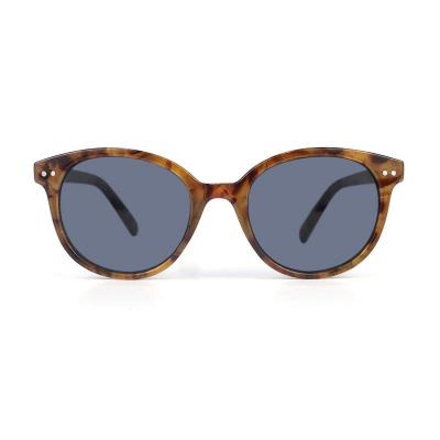 P10735 tortoiseshell / havana (amber-brown mottled) round pc/tr90 sunglasses